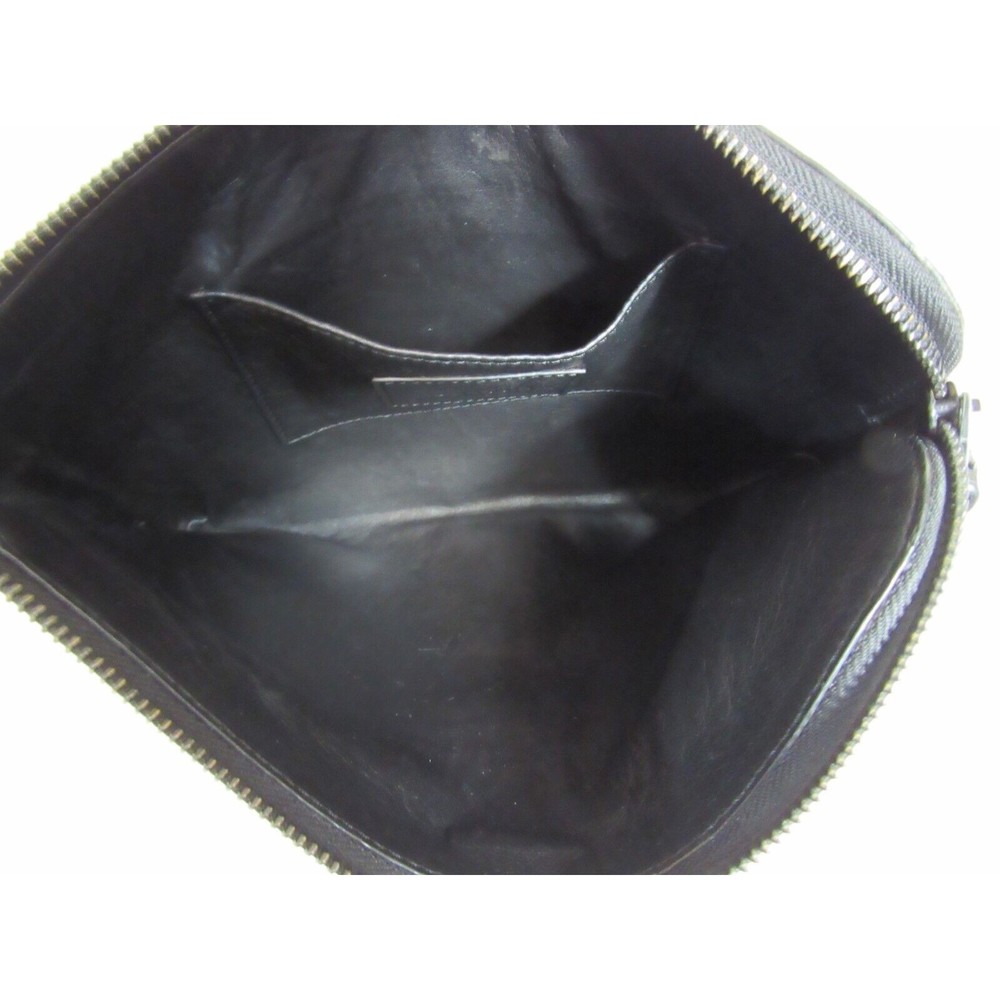 Lanvin Black Snakeskin Python Zip Close Clutch Ba… - image 4